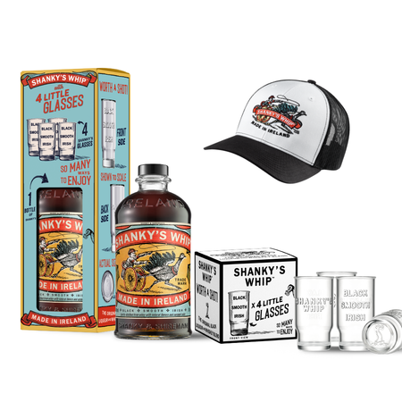 Shanky's 750ml Gift Shot Glass set + Iconic Shanks's Trucker Cap